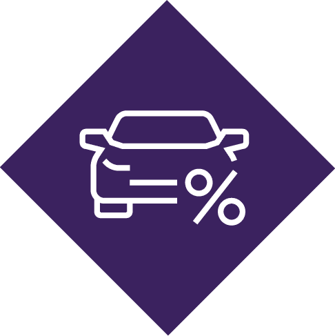 Discounted car icon