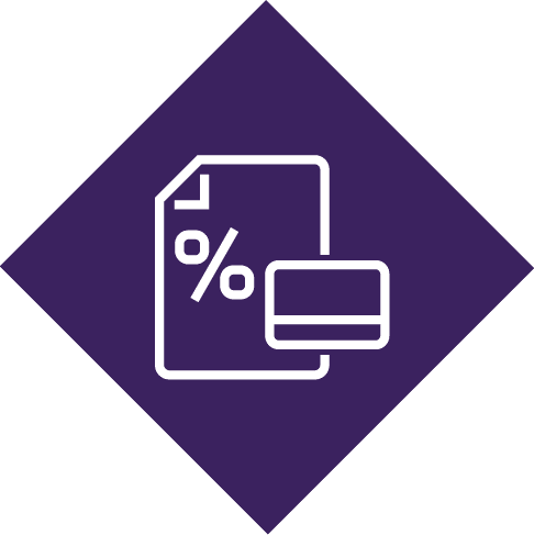 Credit card and document icon